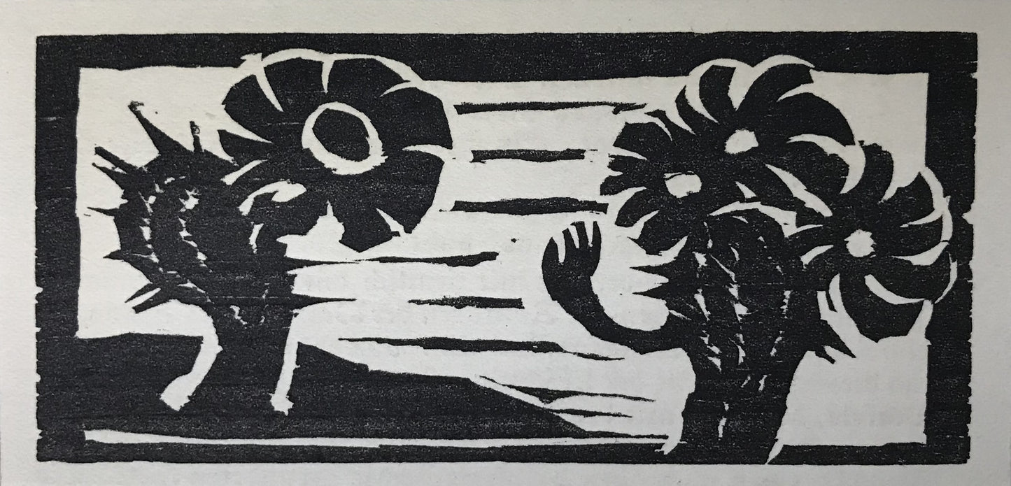 Nolde, Emil, Zwei blühende Kakteen,4,8 x 10,8cm, Holzschnitt