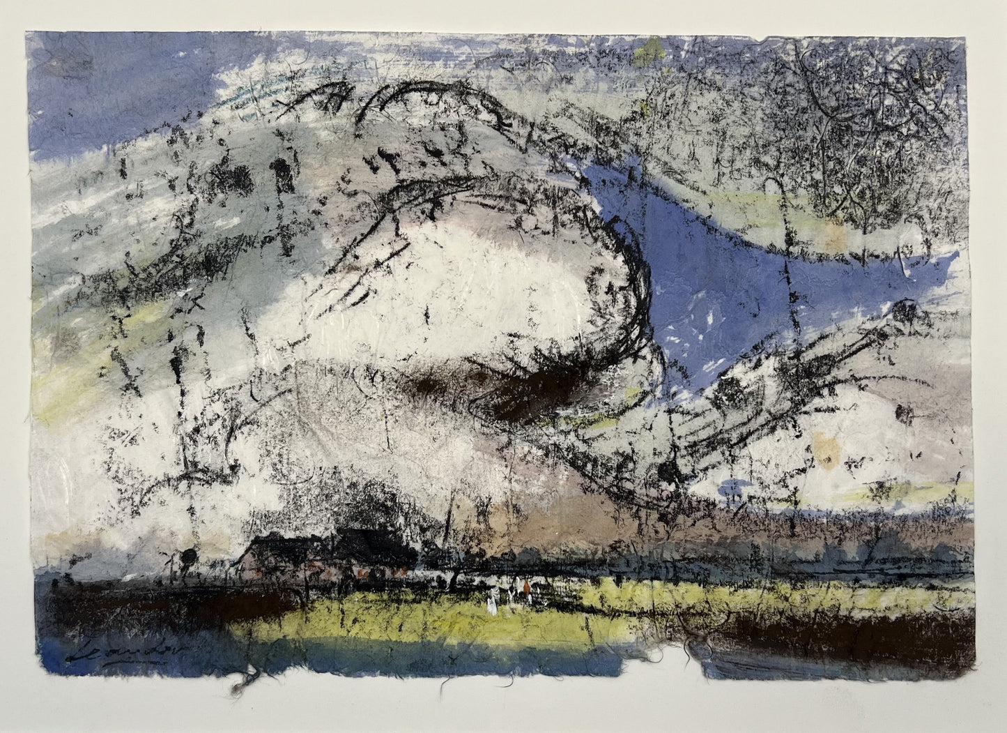 Leander, Nordische Landschaft, 23 x 33,5cm, Mischtechnik