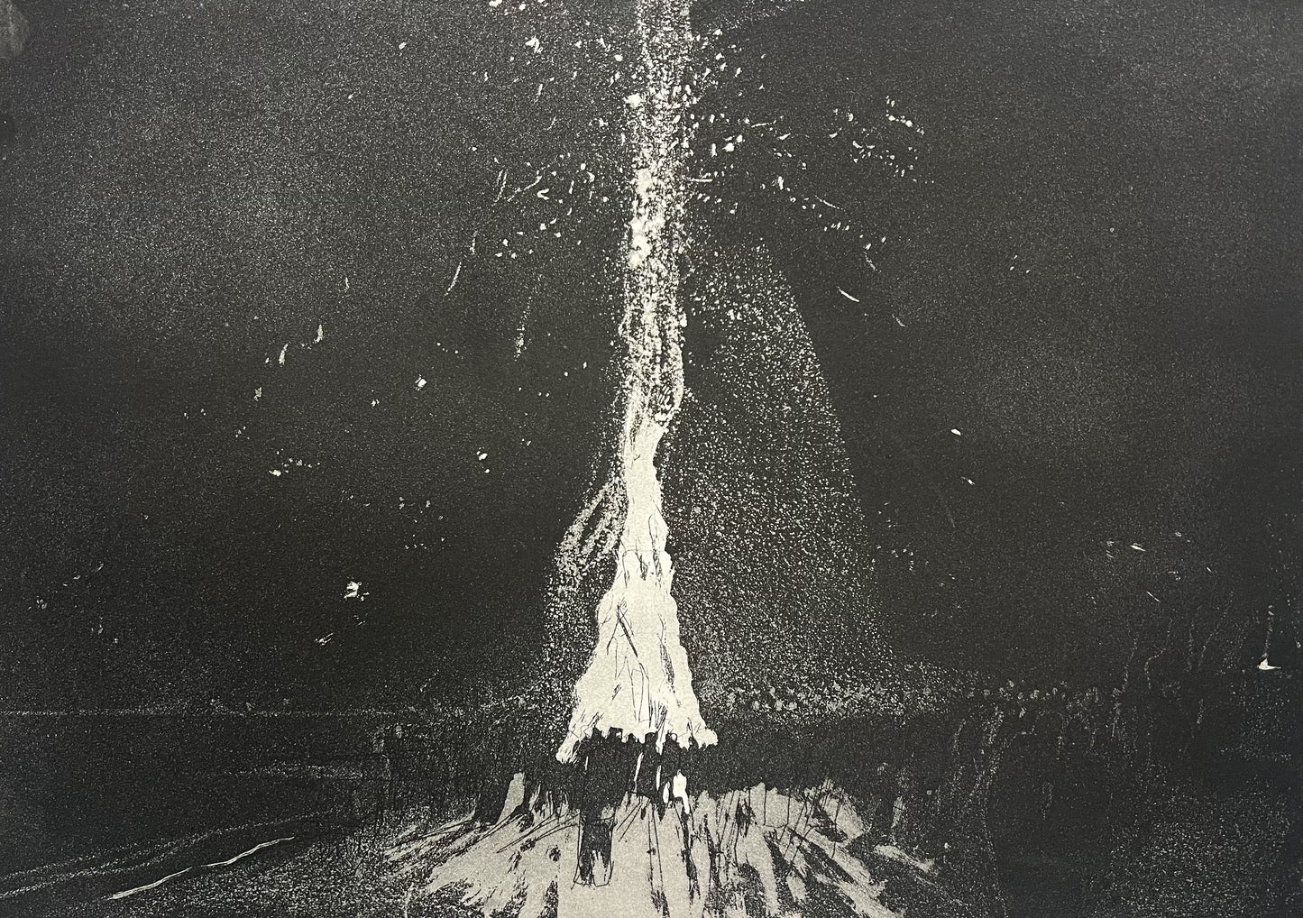 Werkmeister, Wolfgang, Osterfeuer II, 30 x 42cm, Radierung