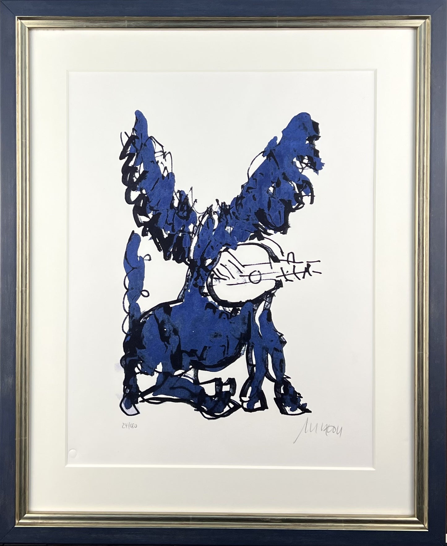 Mueller-Stahl, Armin, Pegasus mit Lautenspieler, 32 x 22cm, 24/180, Farblithographie