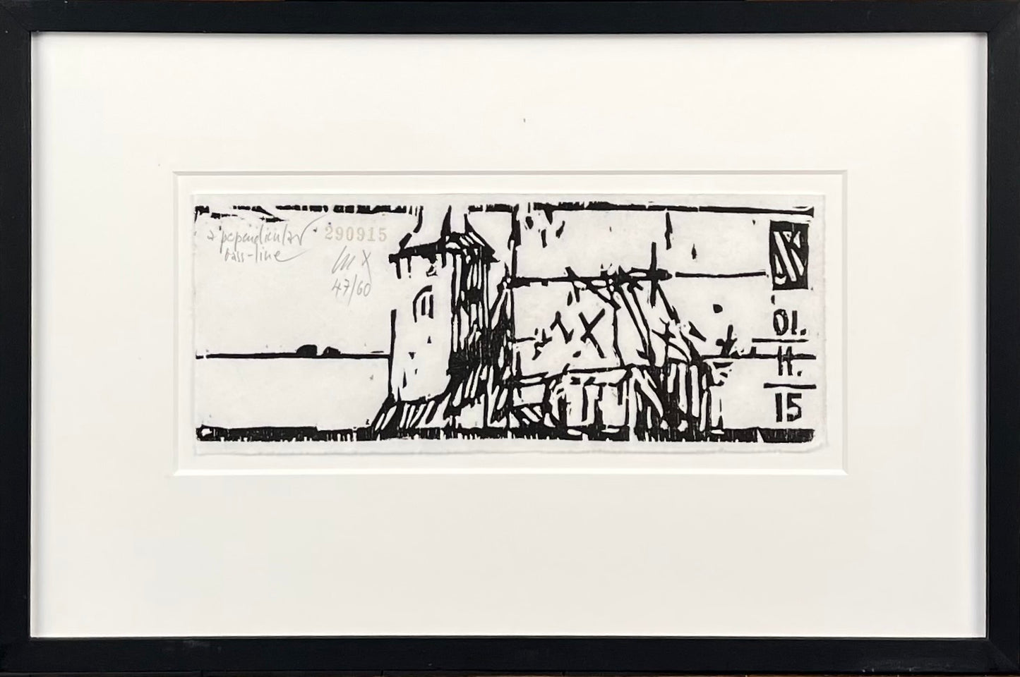 Knortz, Manuel, Perpendicular bass-line, 9,5 x 23cm, 47/60, Holzschnitt