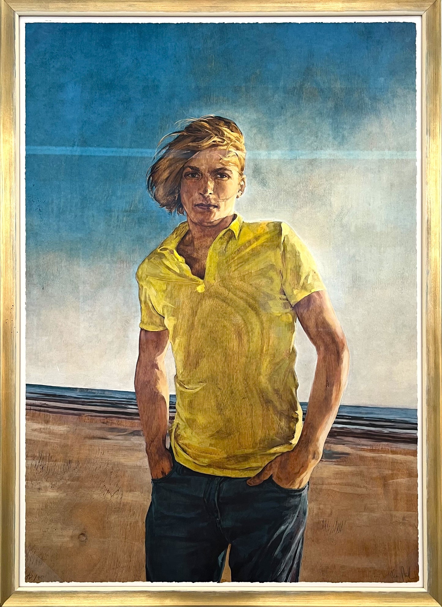 Pöggeler, Christoph, Boy on the Beach, 70 x 100cm, 12/40, Lithografie