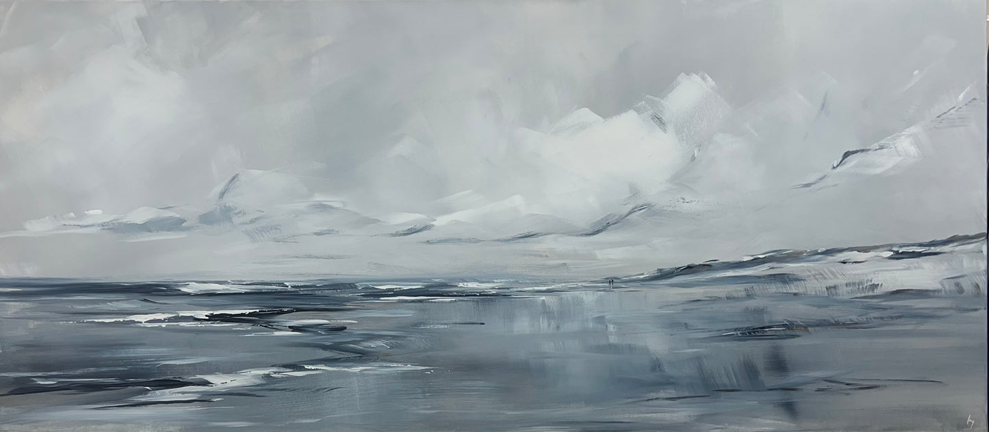 Ramm, Ines, White Reflection, 80 x 180cm, Acrylgemälde