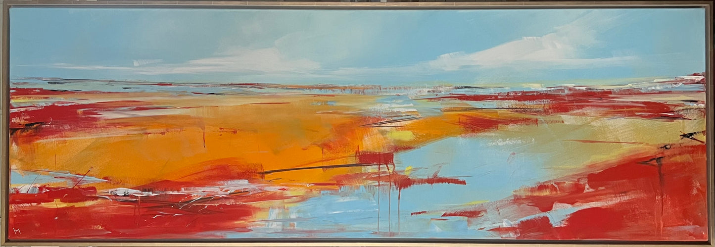 Ramm, Ines, Red Morning, 60 x 180cm, Acryl auf Leinwand