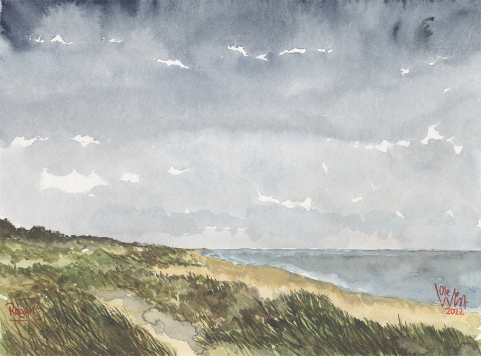 West, Ole, Regen, 24 x 32cm, Aquarell