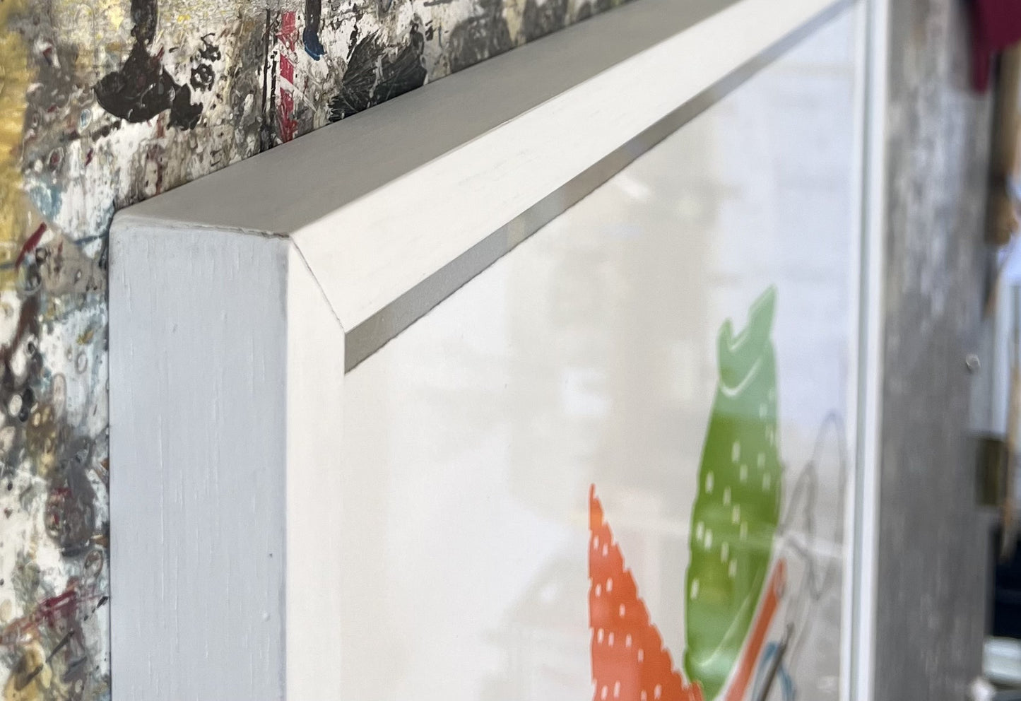 Eken, Rose, Komposition mit orangem Sieb, 57 x 42cm, 6/65, Lithografie