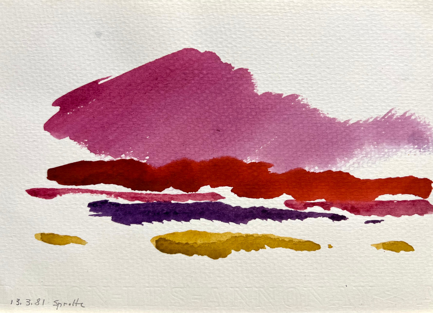 Sprotte, Siegward, Rote Wolke, 12 x 16,9cm, Aquarell auf Bütten