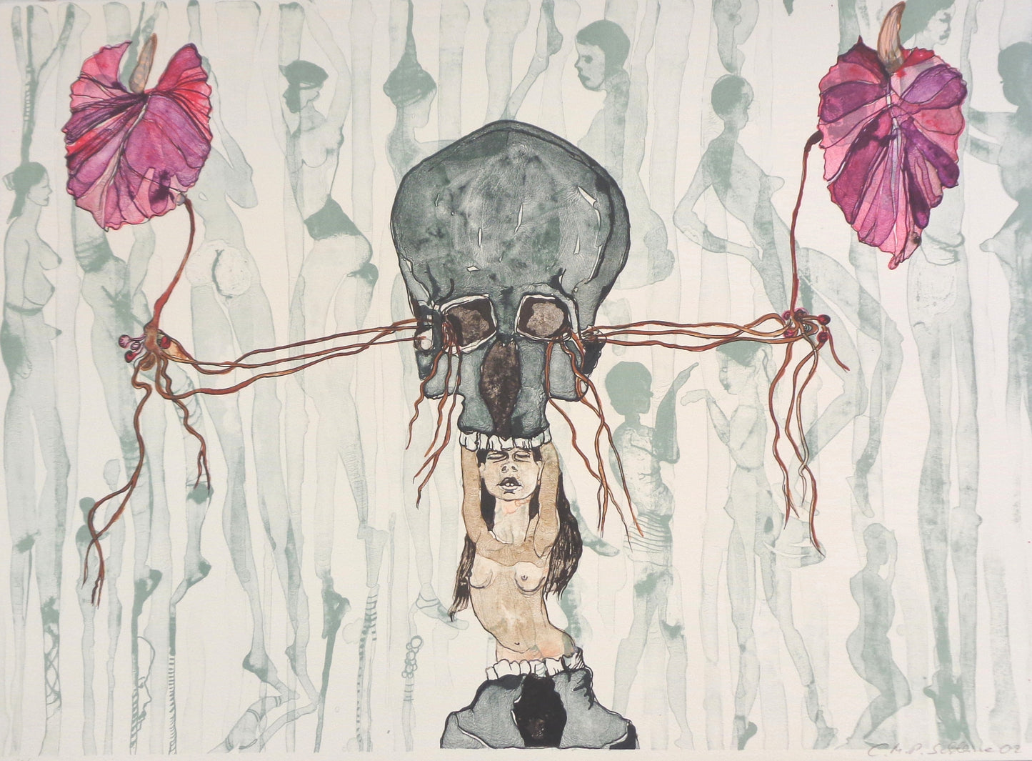 Schleime, Cornelia, Sieben Knoten, 57 x 77cm, 20/60, Lithografie
