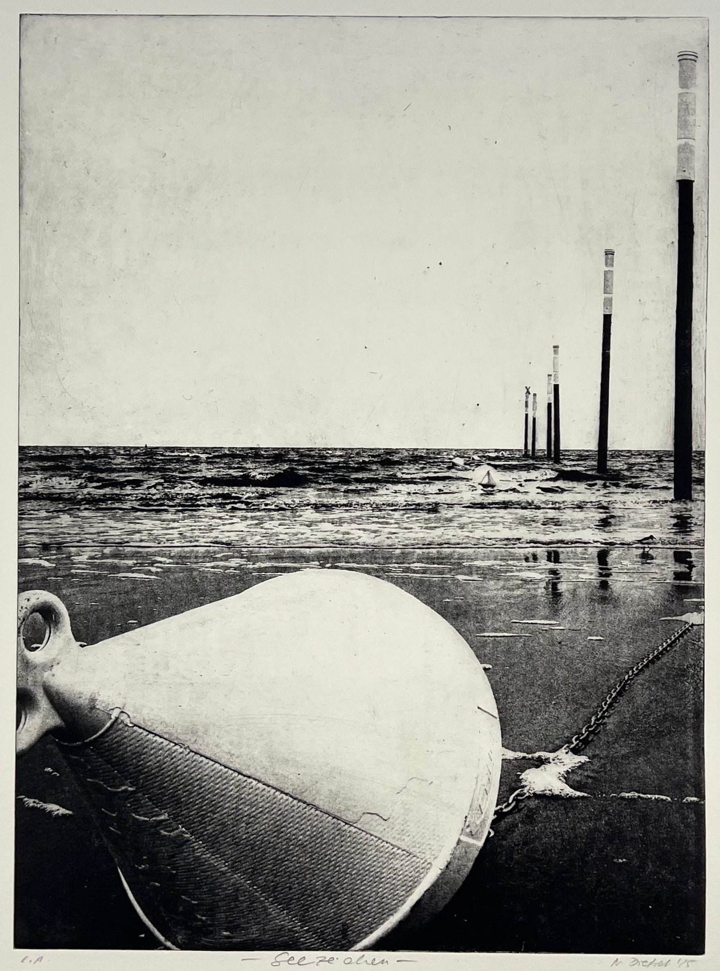 Dietrich, Nadine, Seezeichen/Boje, 37,5x27,5, e.a., Photopolymer Etching