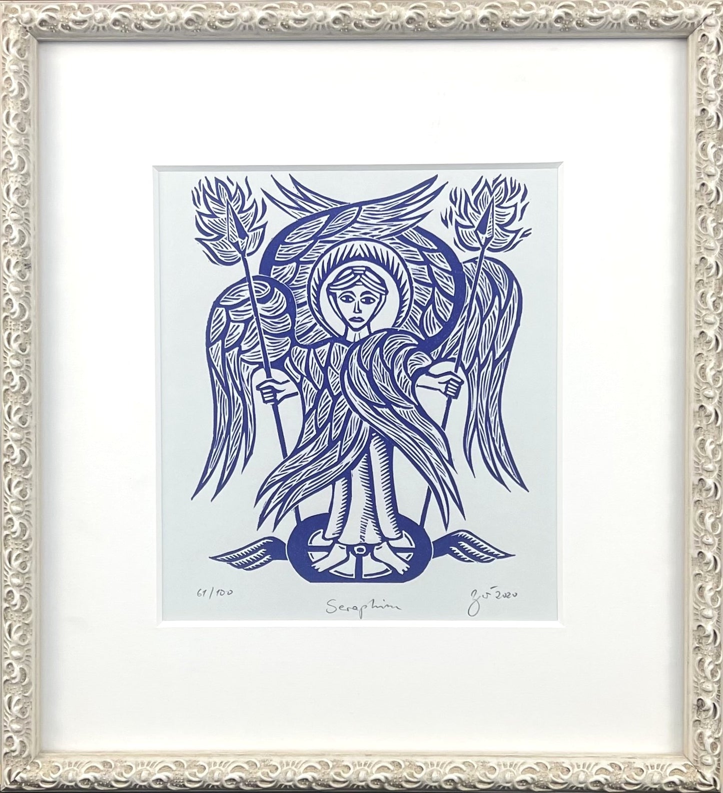 Zwirnmann, Katja, Seraphim//Kleines Pandämonium, 22,5 x 16,5cm, 61/100, Linolschnitt, 2020