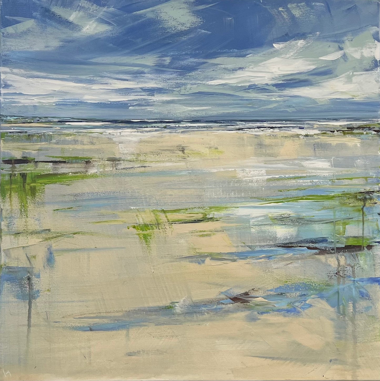 Ramm, Ines, Sparkling Blue, 80 x 80cm, Acryl