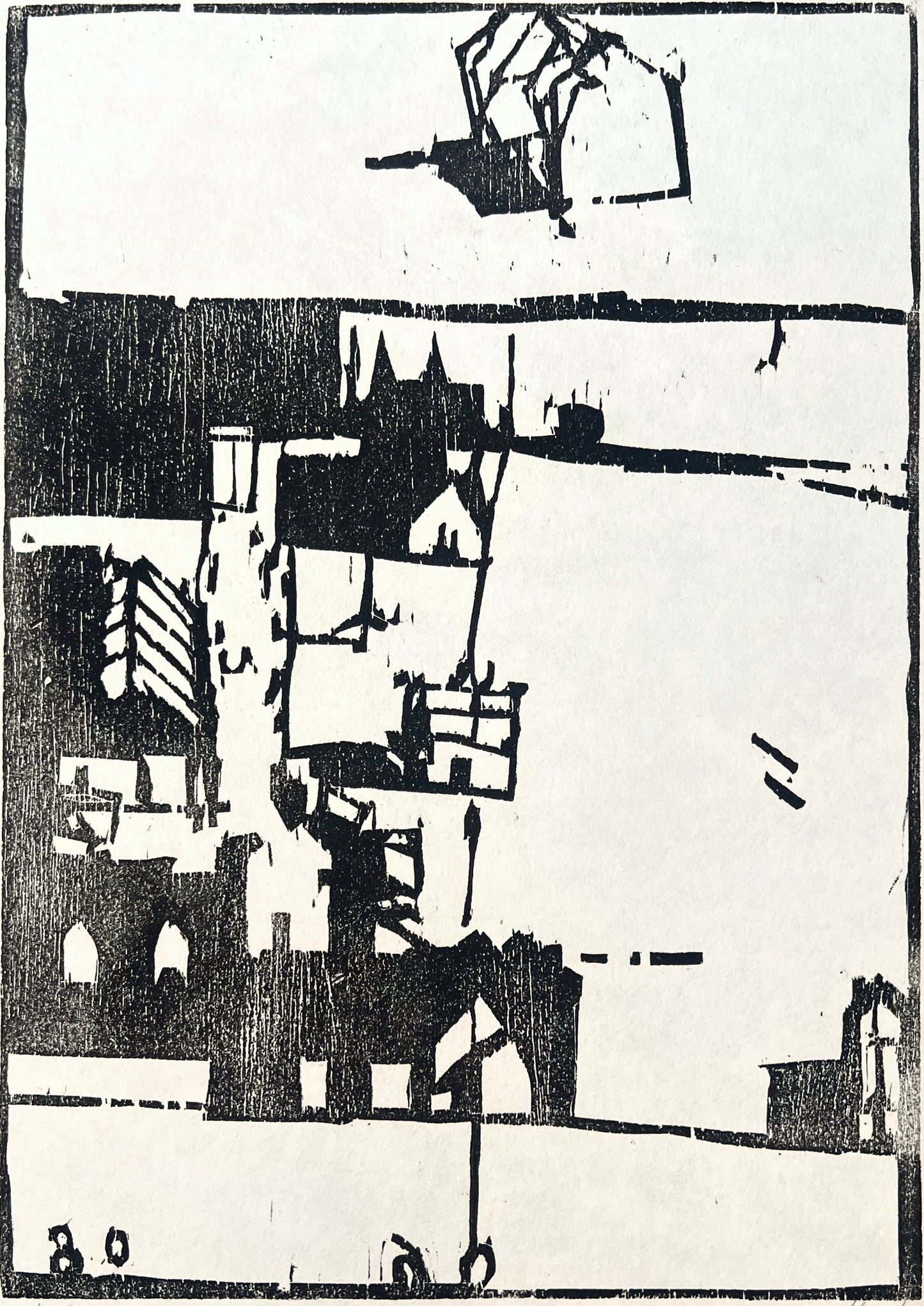 Knortz, Manuel, Stadtansicht, 33,5 x 25cm, 12/15, Holzschnitt