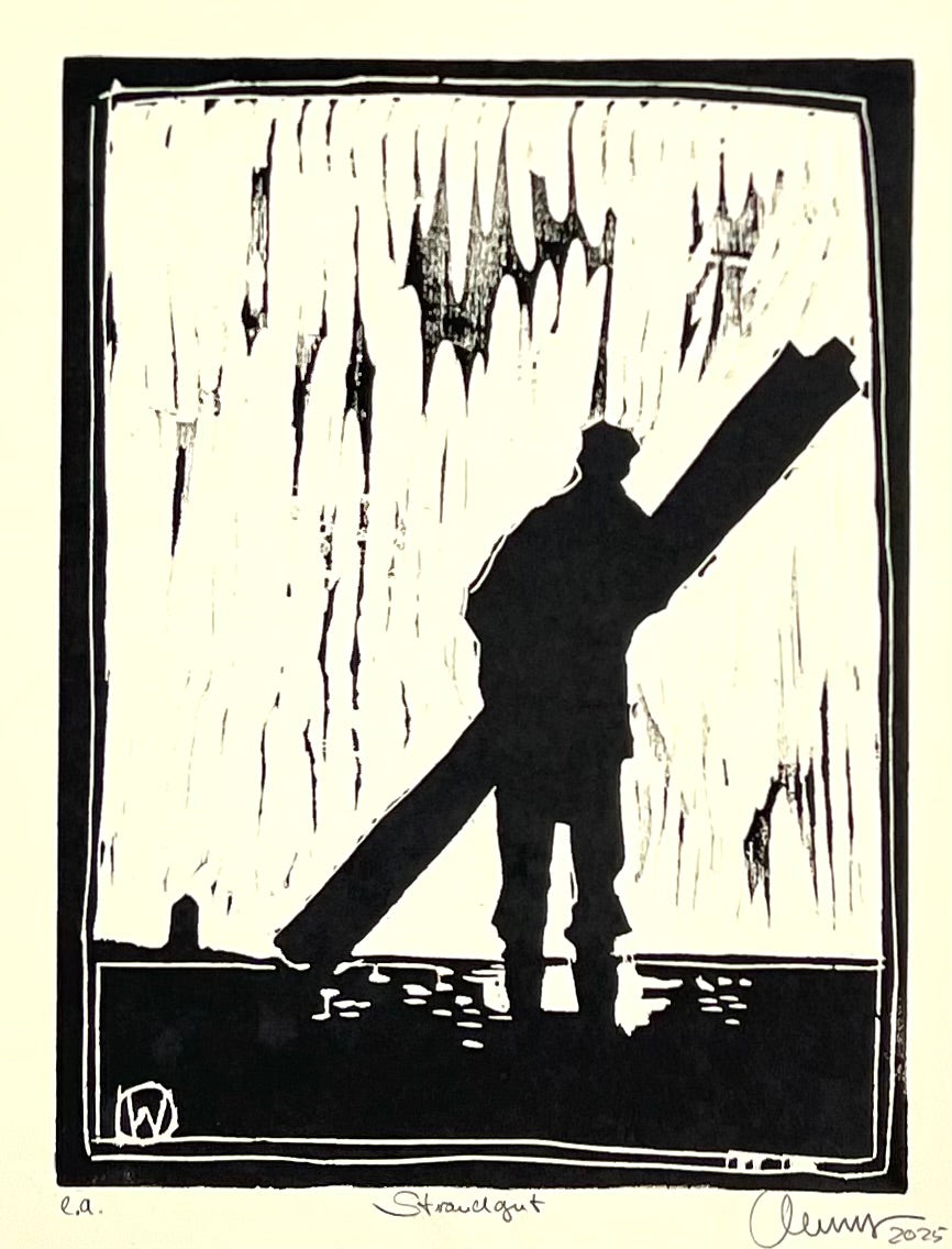 West, Ole, Strandgut, 30 x 22,5cm, e.a:; Holzschnitt 2025