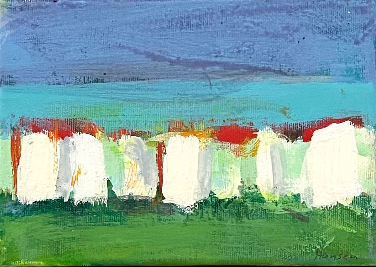 Hansen, Ulrike, Strandkörbe weiß, 18 x 24cm, Eitempera auf Leinwand, 2026