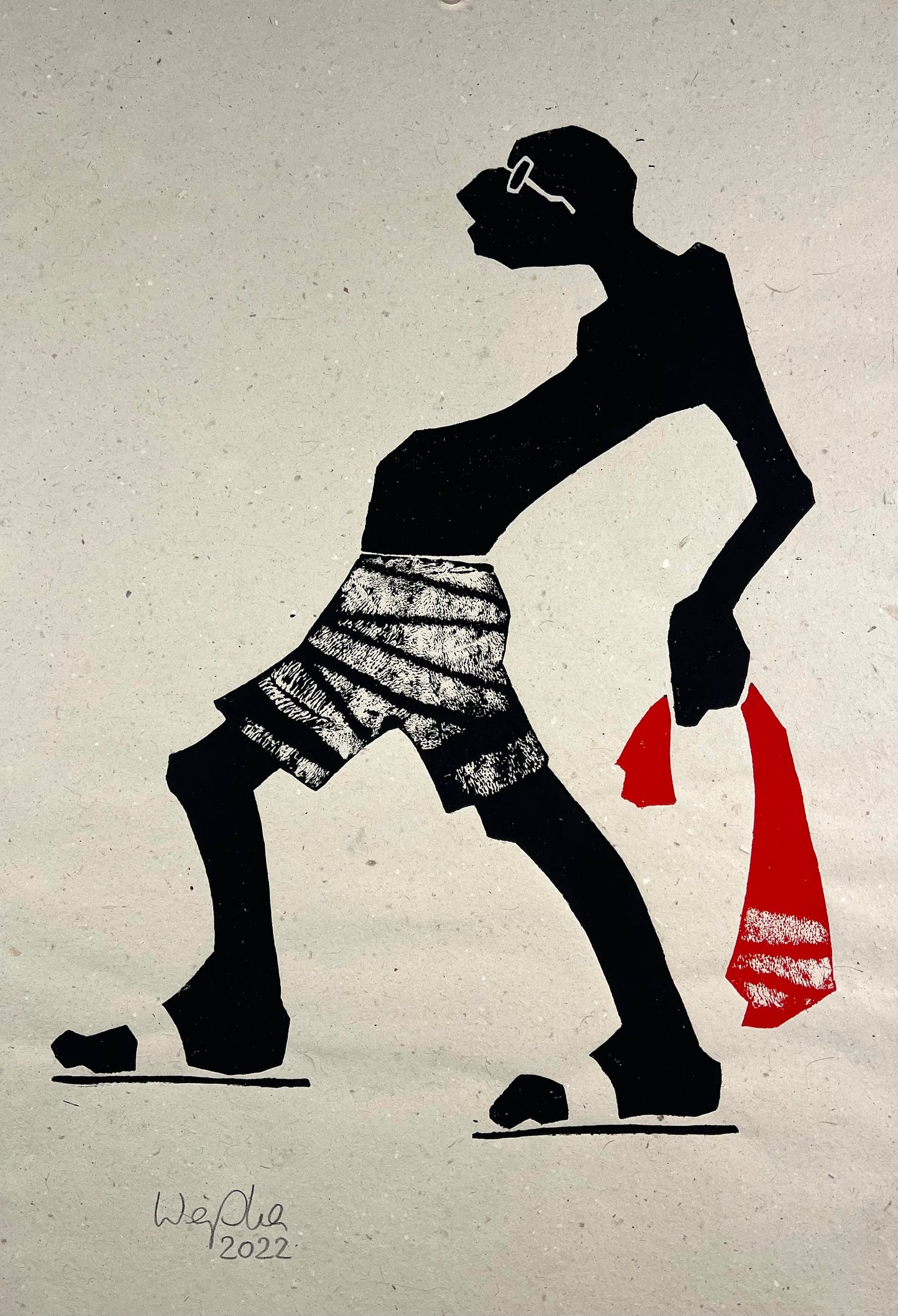 Weiss, Karina, Strandläufer IV, 74 x 53,5cm, Holzschnitt