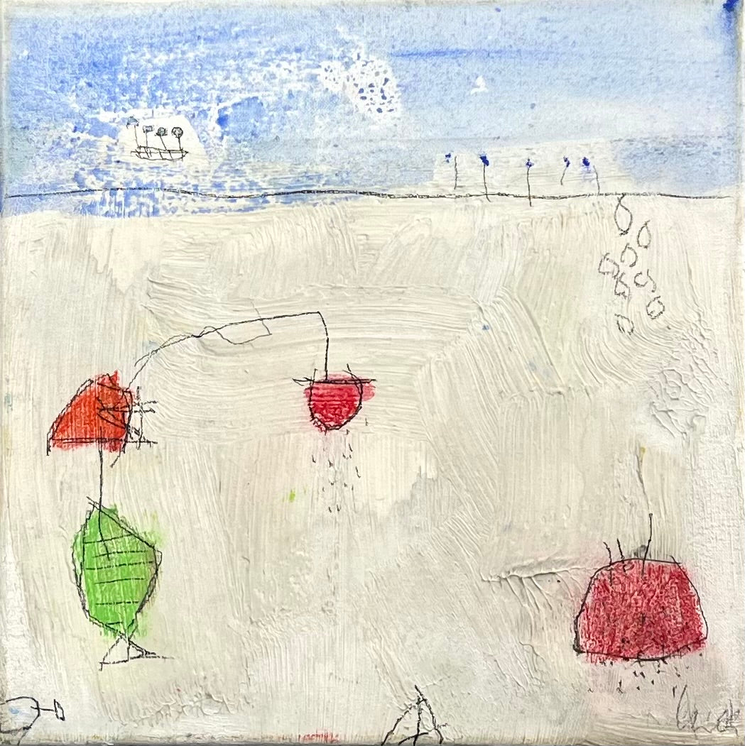 Landsknecht, Willi, Strandspiele, 30 x 30cm, Mischtechnik