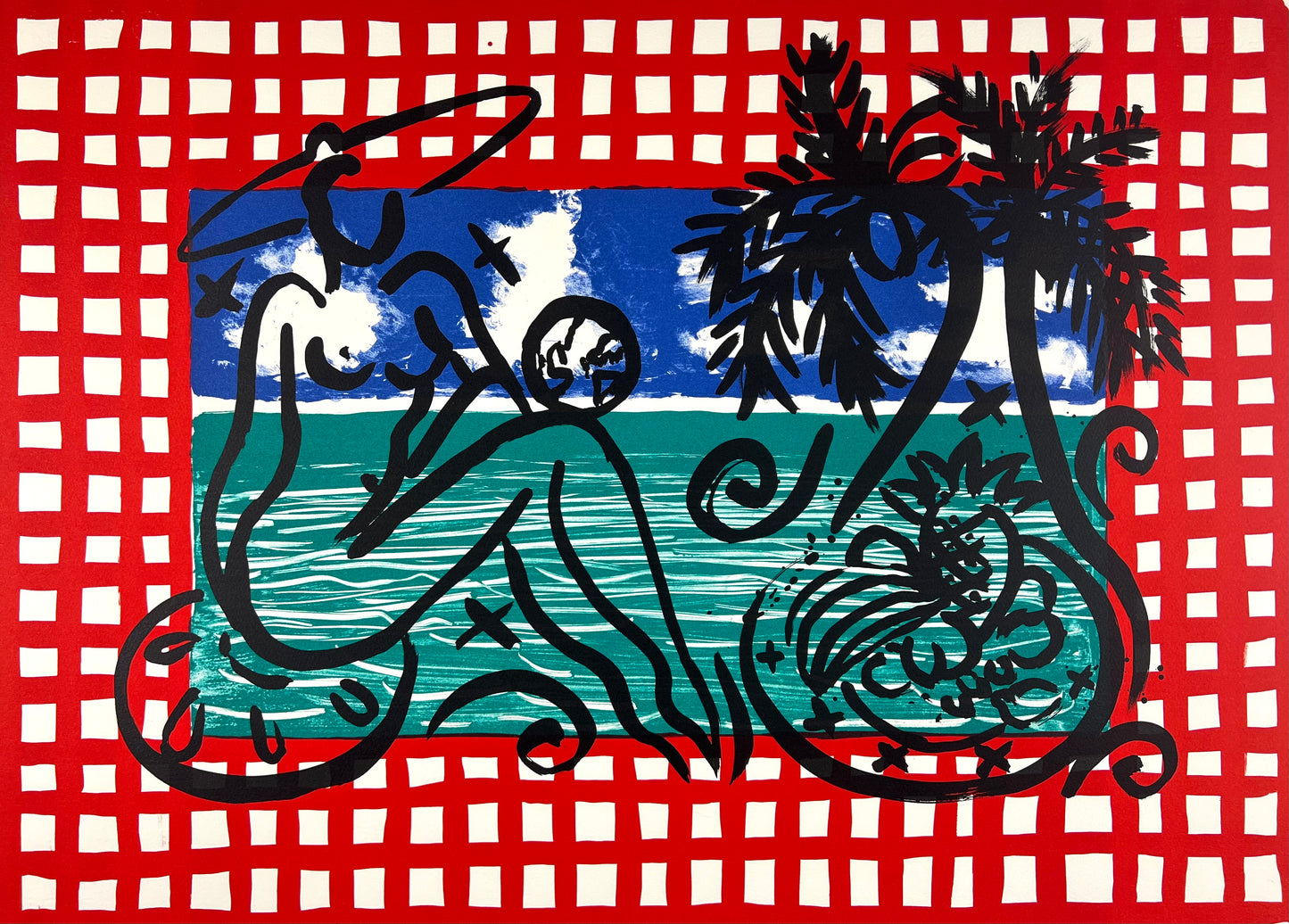 Szczesny, Stefan, Bathers on Mustique, 76 x 56cm, 87/120, Lithografie