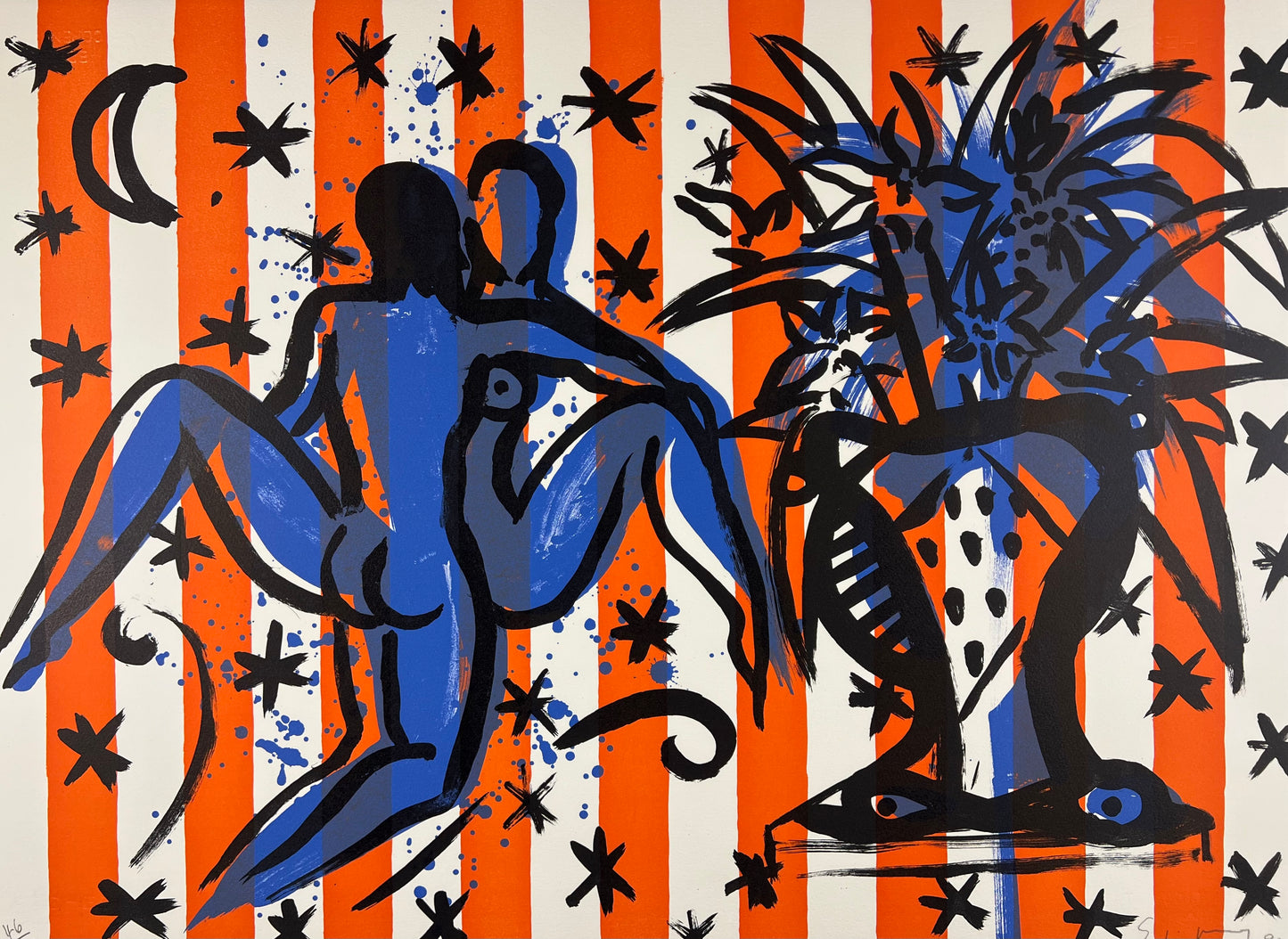 Szczesny, Stefan, Lovers with Flowers, 76 x 56cm, 46/120, Lithografie