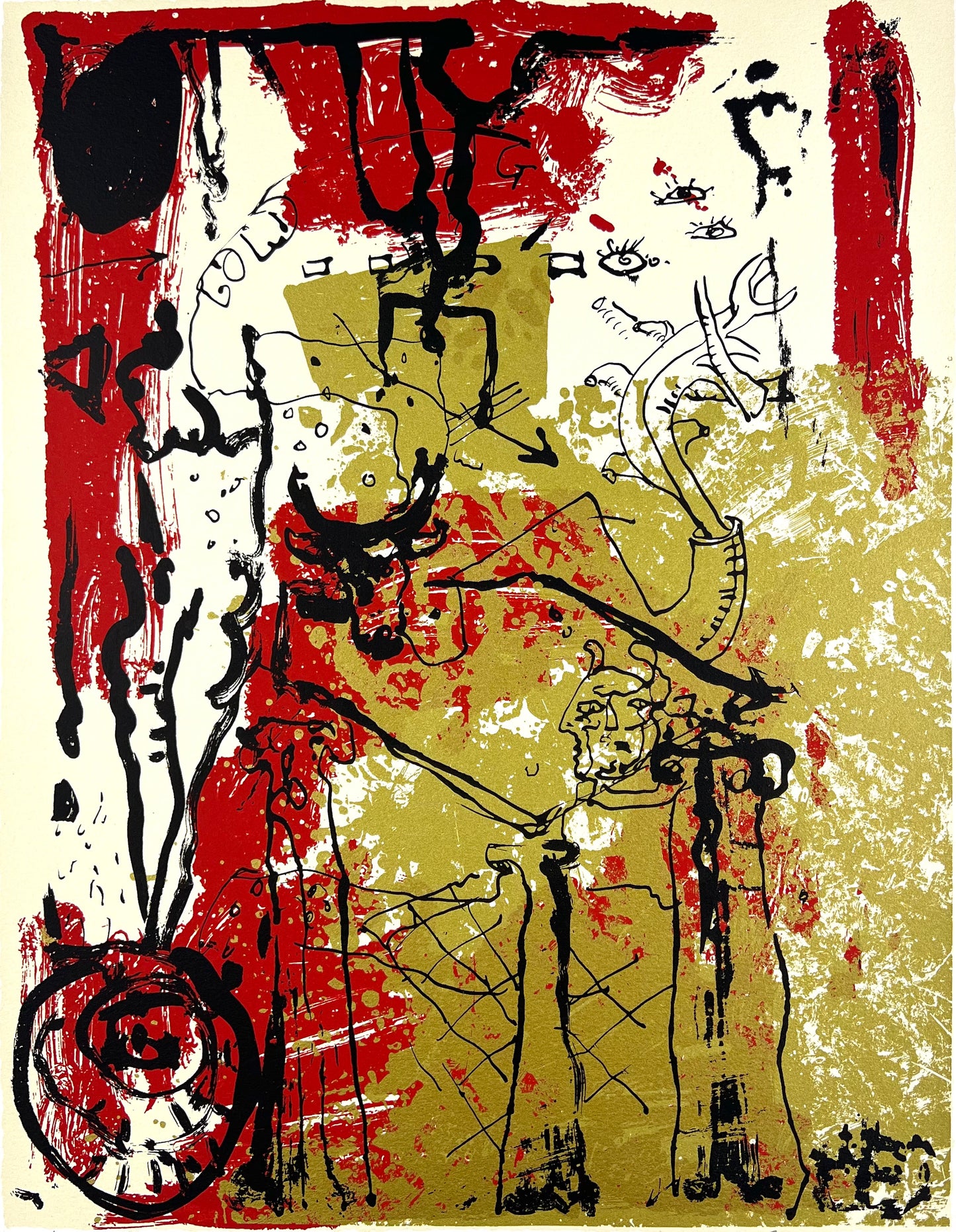 Schult, Frank, Tanz um das goldene Kalb, 39 x 30cm, e.a., Siebdruck, 2003