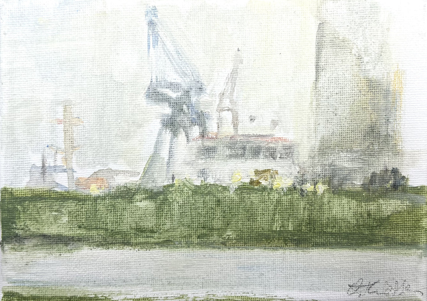 Thiessen, Vivien, Klappbrücke, 13 x 18cm, Öl auf Leinwand