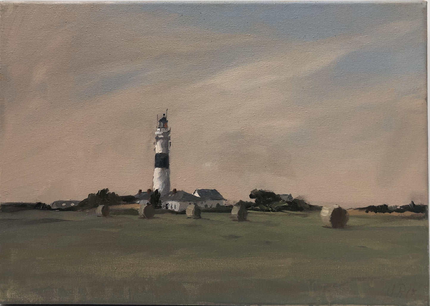 Petermann, Ulf, Leuchtturm Kampen, 2018, Unikat, Öl auf Leinwand, 25,2 x 35,5 cm