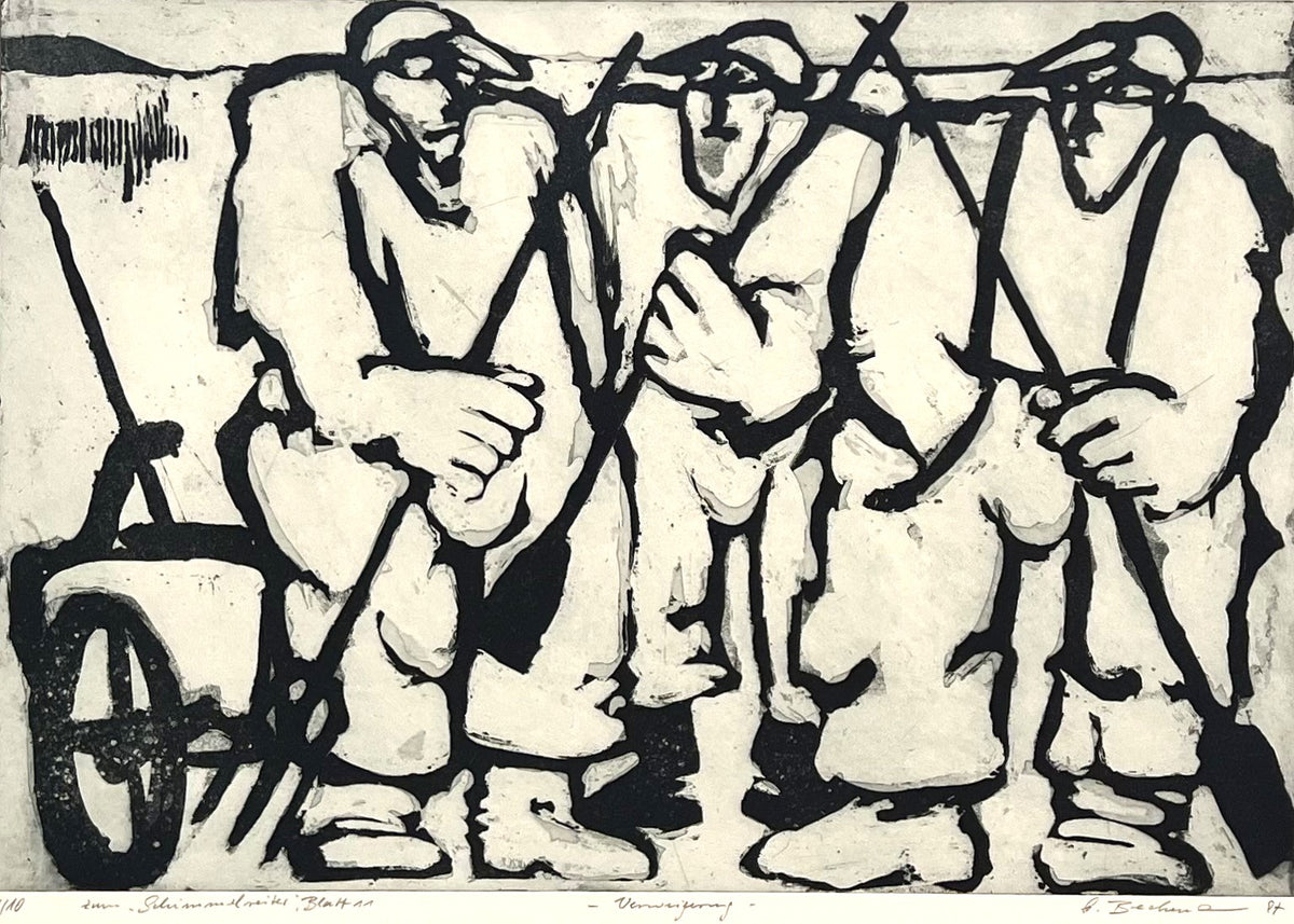 Beckmann, Otto, Verweigerung, 38,5 x 56cm, 4/10, Radierung, Blatt 11 aus der Schimmelreiter-Mappe