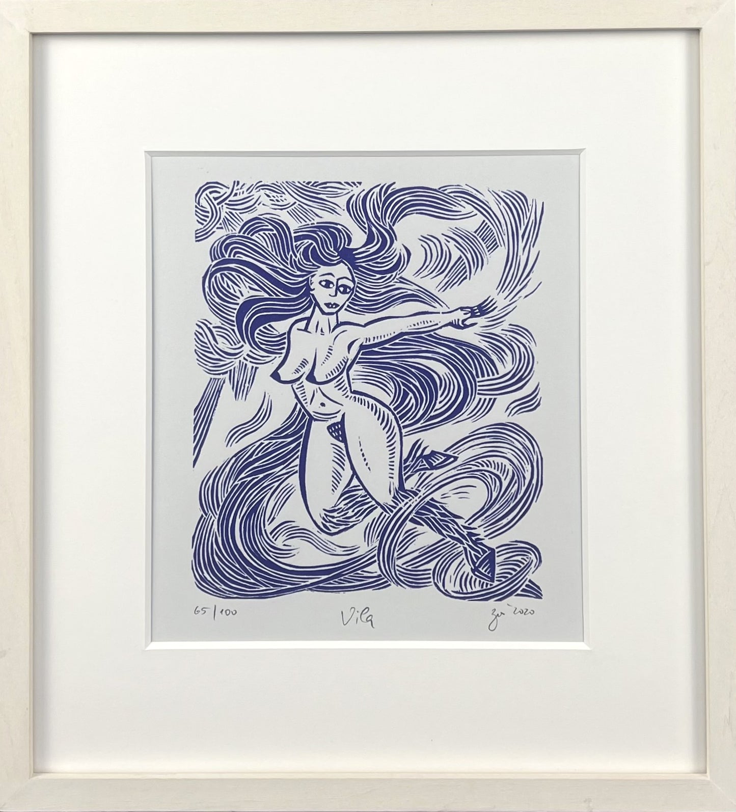 Zwirnmann, Katja, Vila/Kleines Pandämonium, 22,5 x 16,5cm, 65/100, Linolschnitt, 2020
