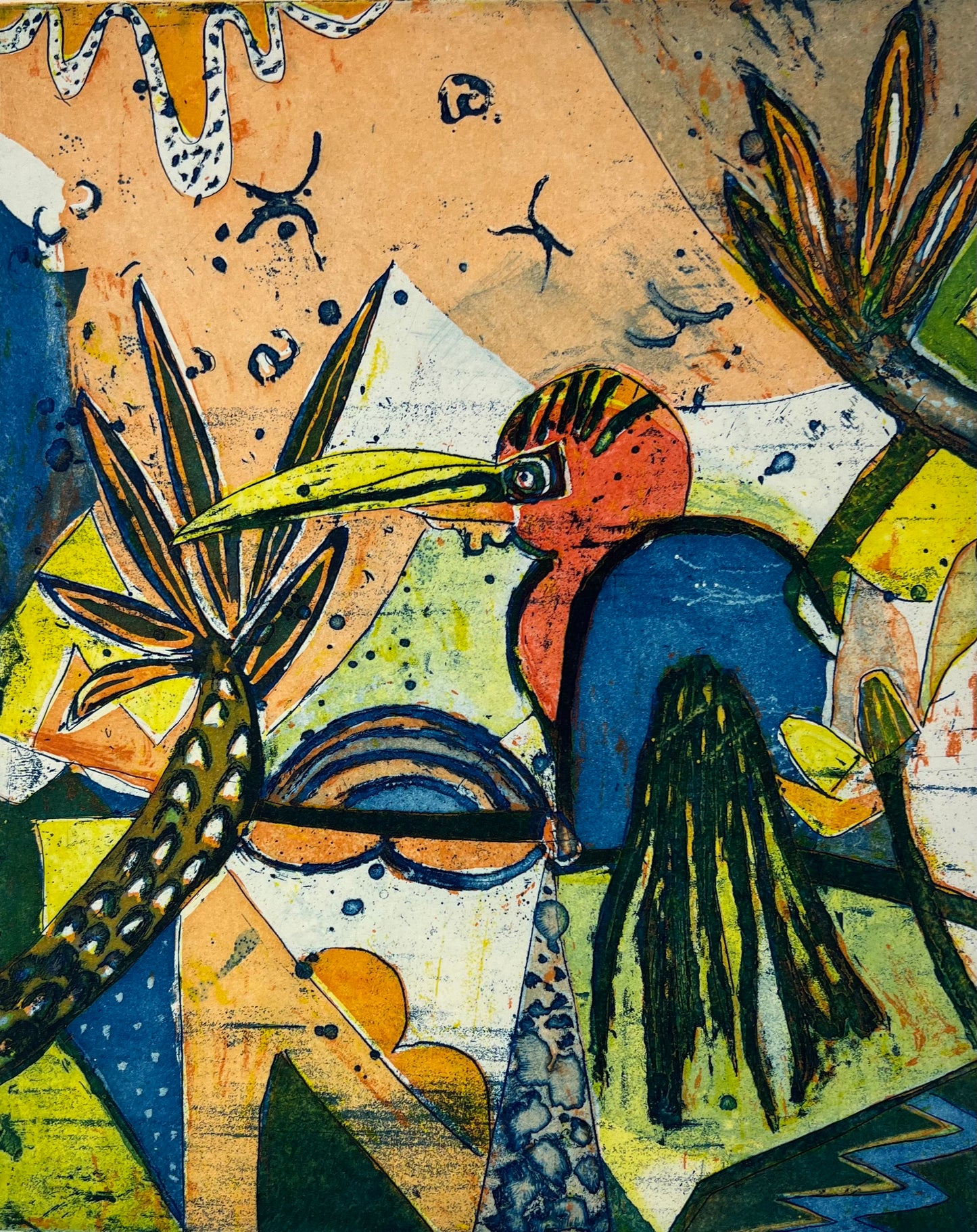 Otto, Elfriede, Vogelsafari 1, 29,5 x 23,5cm, 10/195, Farbradierung