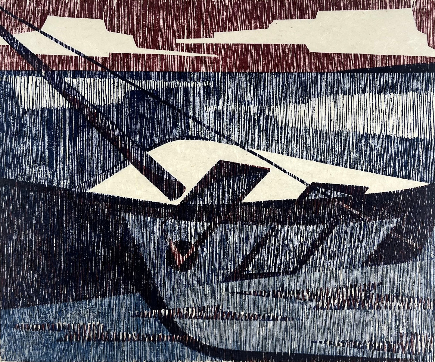Hermanns, Gerhard, Vollendete Zukunft, 22 x 26cm, V/XV, Holzschnitt, 1984