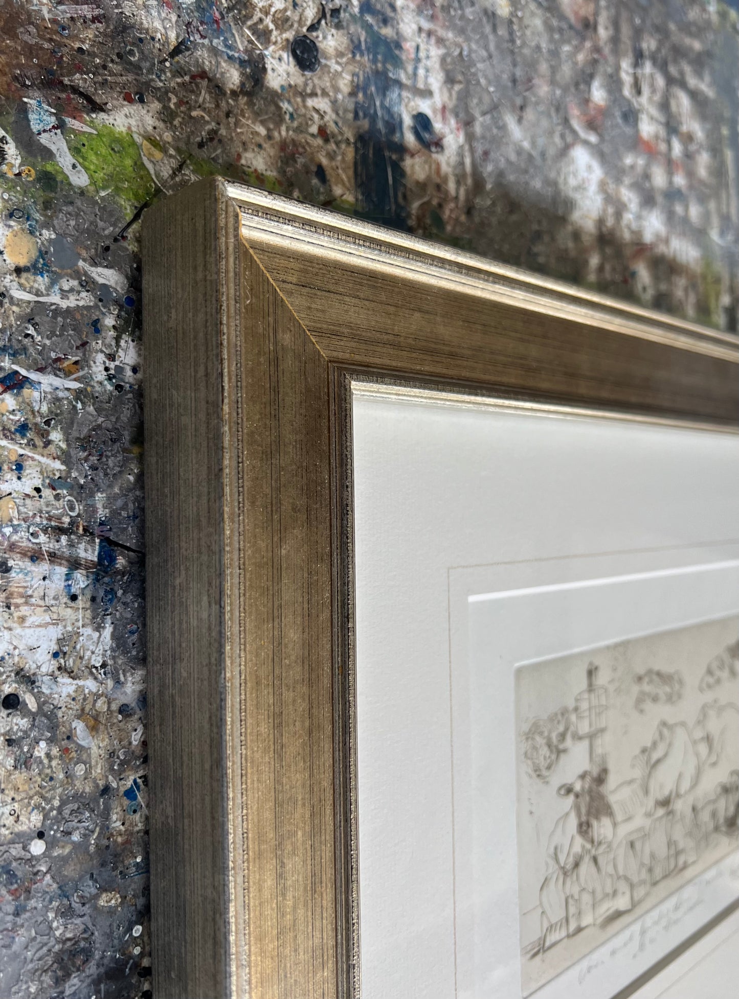 Beckmann, Otto, Vor- und hinter dem Deich, 9,4 x 18,9cm, e.a., Radierung