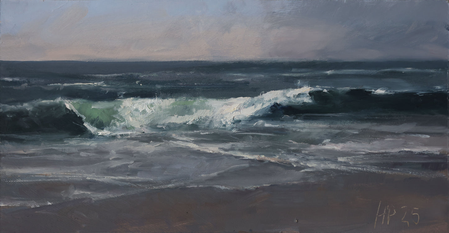 Petermann, Hanna, Wasser - Studie I, 15,5 x 30cm, Öl auf Hartfaser, 2025