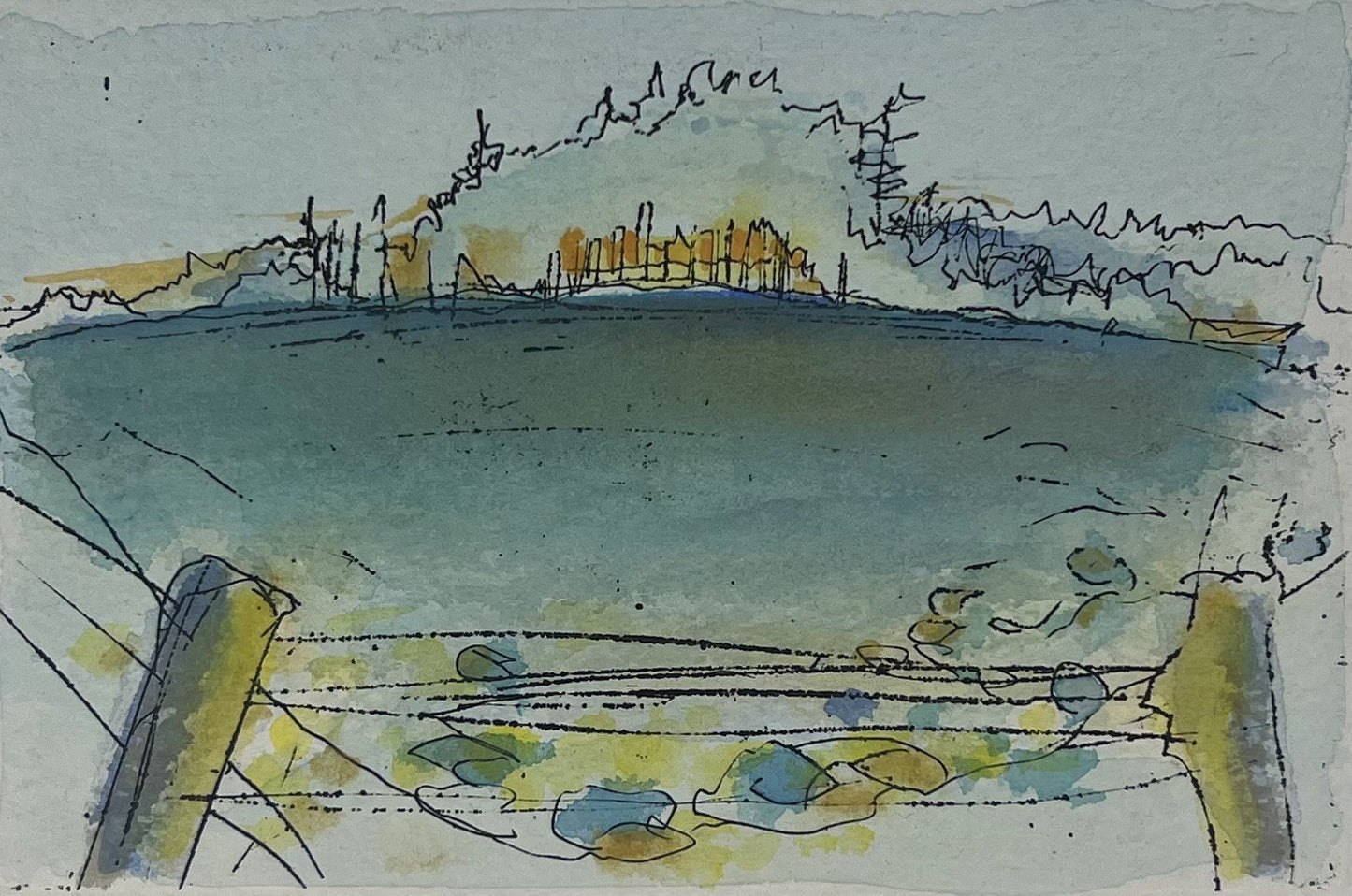Werkmeister, Wolfgang, Waldrand, 8,5 x 12,6cm, Radierung, 1991