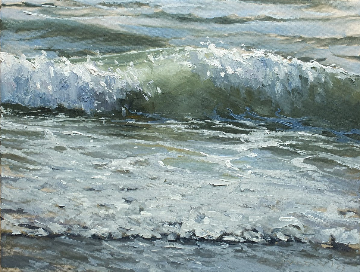 Meinel, Mathias, Watt bei Bovbjerg-Fyr II, 40 x 50, Öl auf Leinw. 2023