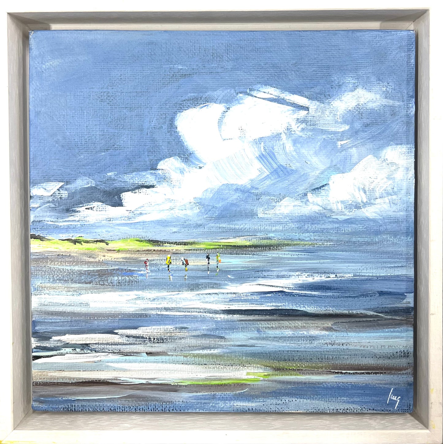 Ramm, Ines, Wattwanderung, 20 x 20cm, Acryl auf Leinwand