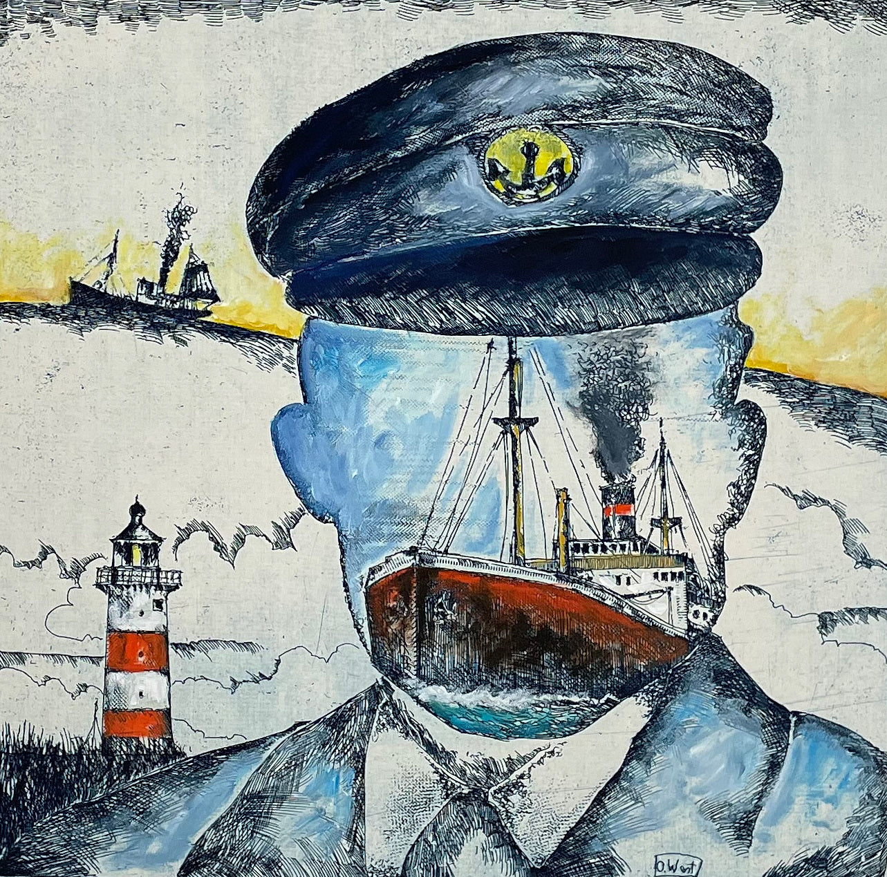 West, Ole, Dann fing er an zu erzählen, 32 x 32cm, Radierung