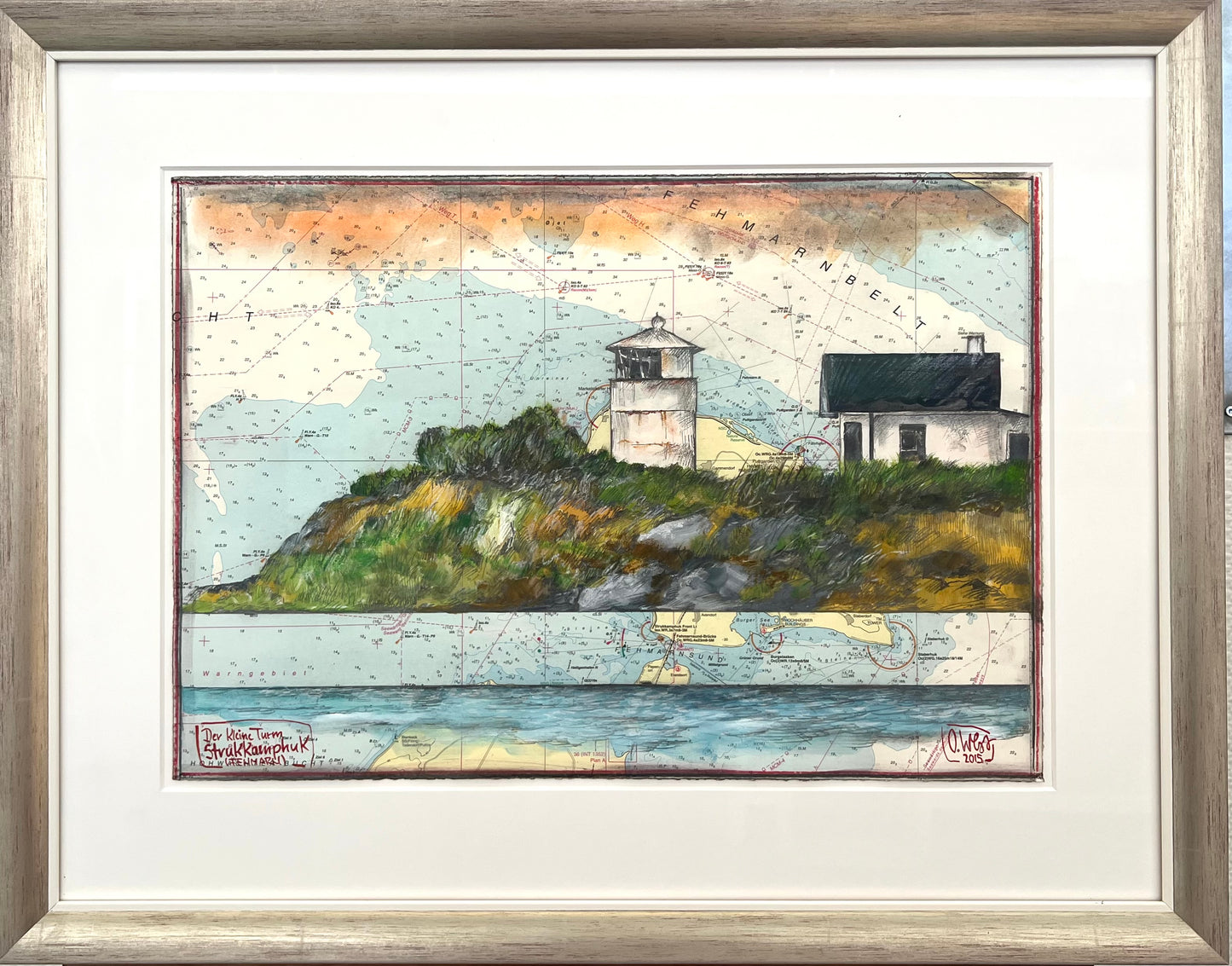 West, Ole, Struckkamphuk auf Fehmarn, 35 x 50cm, Unikat, Mischtechnik