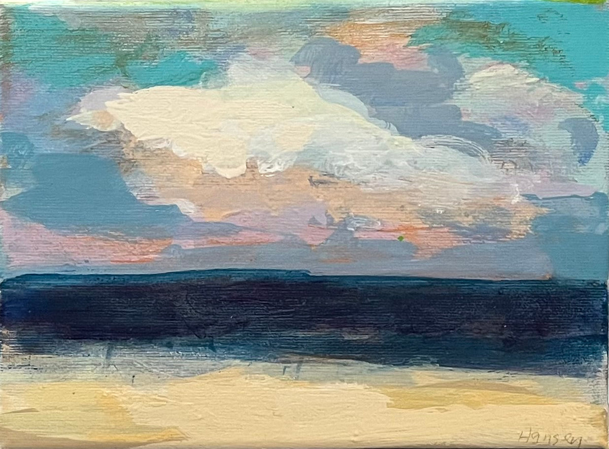 Hansen, Ulrike, Wolke am Strand, 18 x 24cm, Eitempera auf Leinwand, 2026