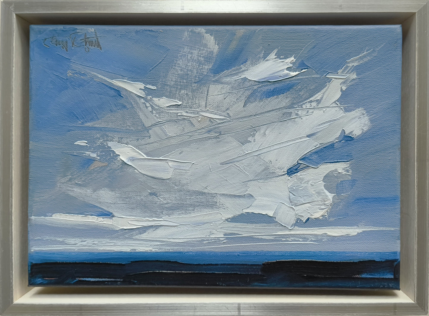 Tegtmeier, Claus, Wolkenbank II, 24 x 18cm, Öl auf Leinwand