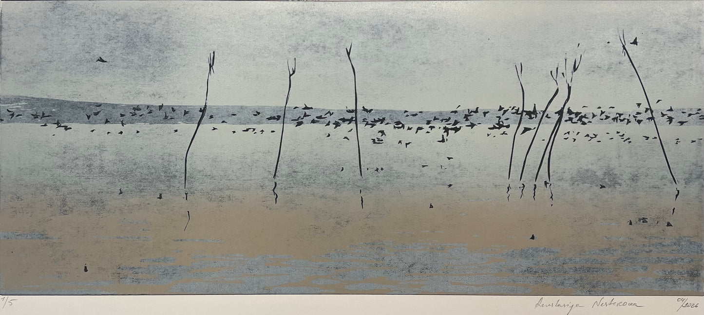 Nesterova, Anastasiya, Zugvogel, 36 x 86cm, 1/5, Holzschnitt, 2026