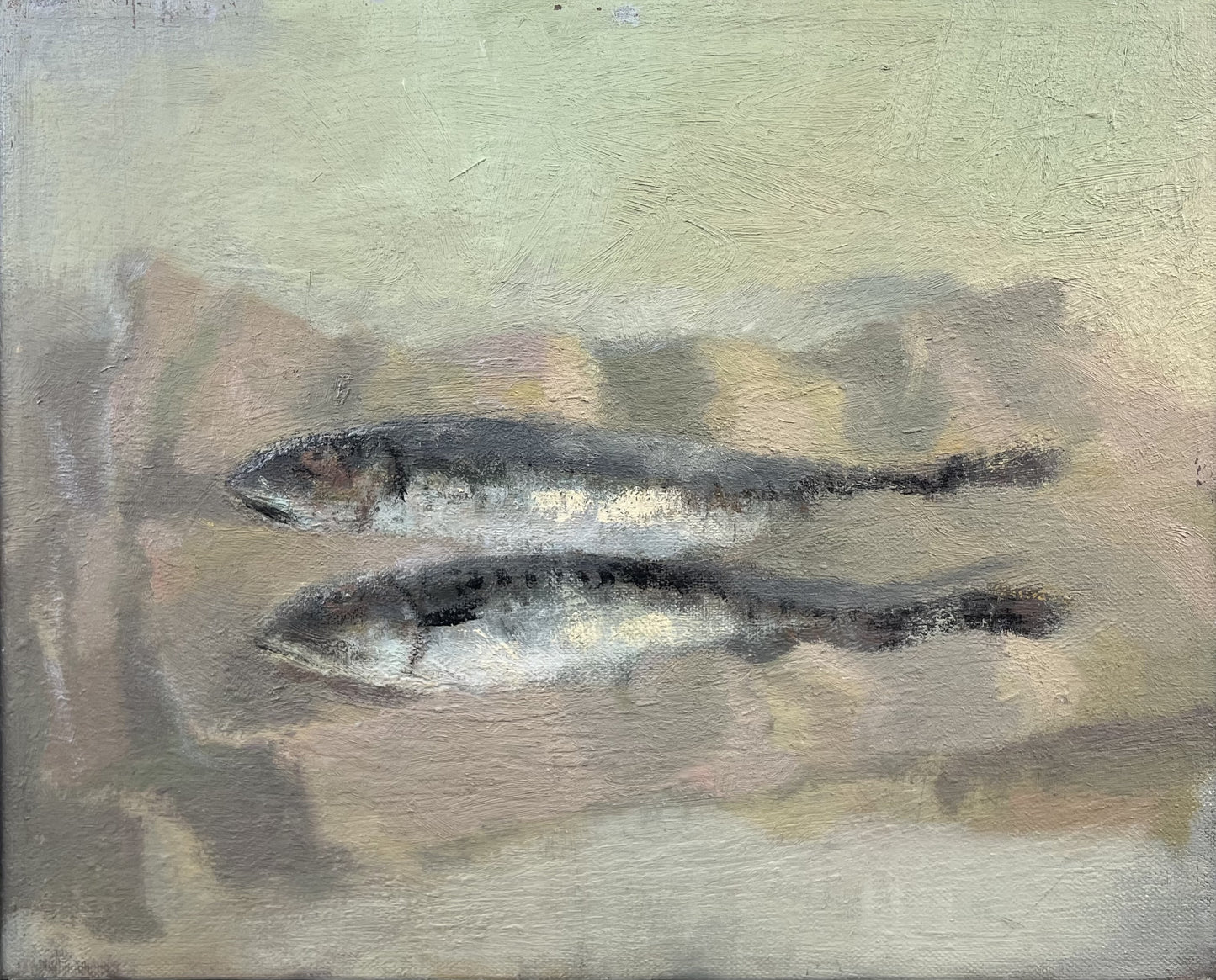 Feyen, Harald, Zwei Heringe, 24 x 30cm, Ölgemälde