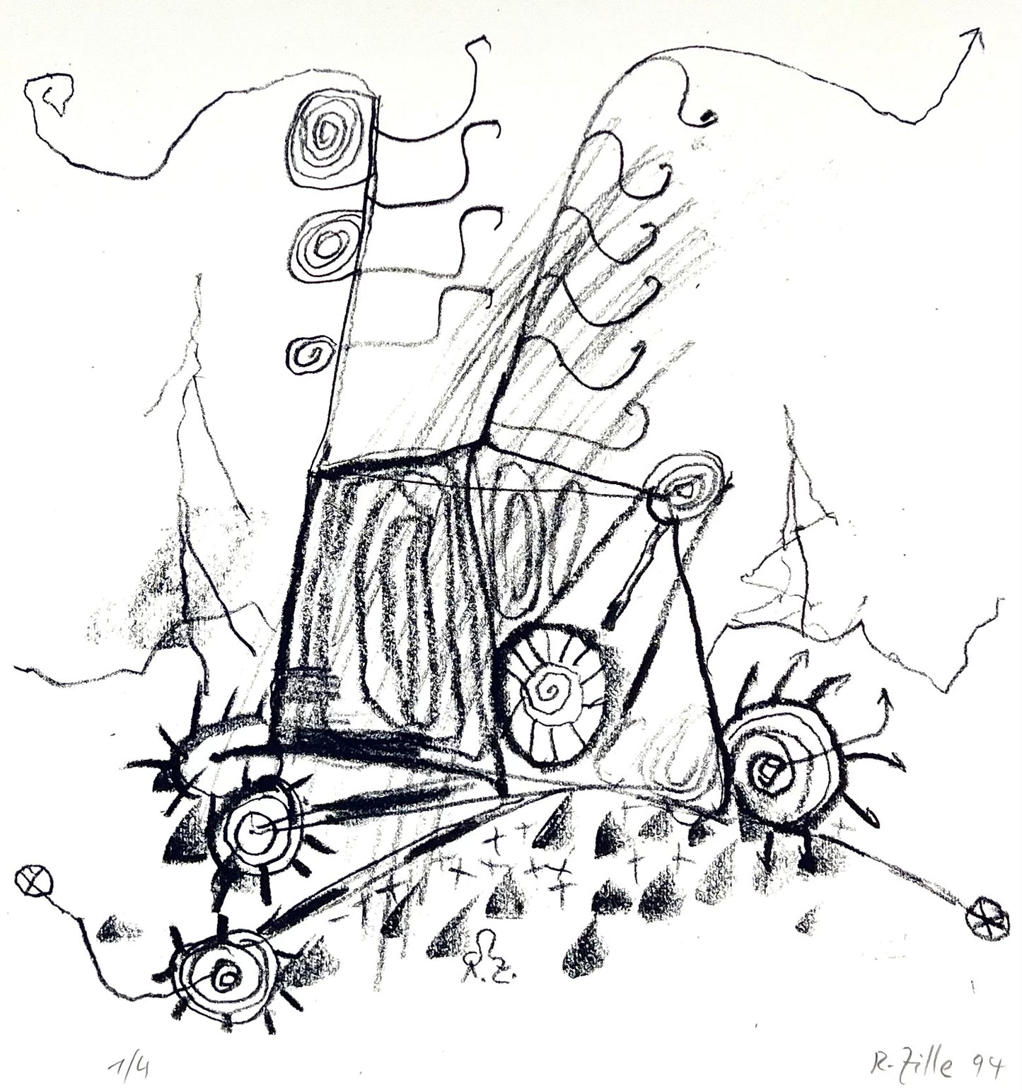 Zille, Rainer, ohne Titel Maschine, 35 X 33cm, 1/4, Siebdruck, 1994