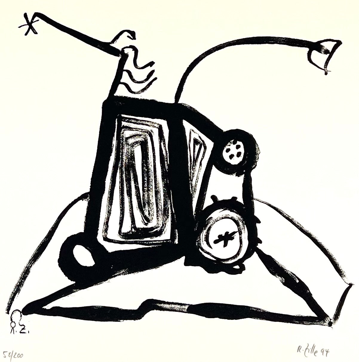 Zille, Rainer, Maschine, 35 x 33cm, 58/200 Siebdruck, 1994