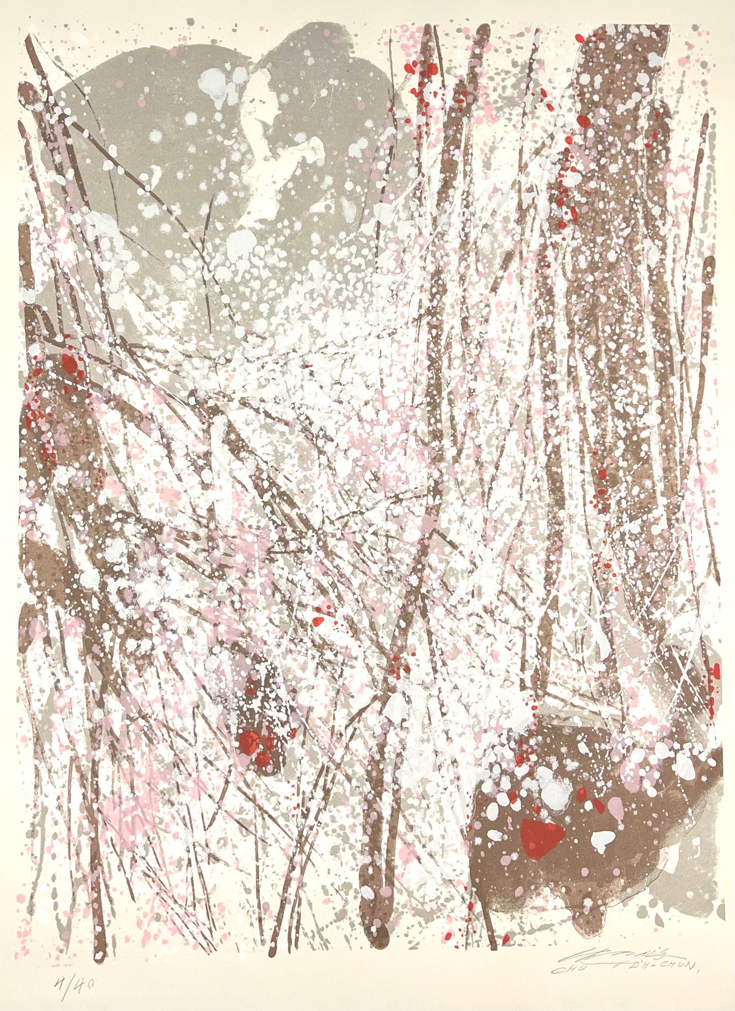 Teh-Chun, Chu, o.T. 3 (Winterwald), 65,5 x 50cm, 4/40 Siebdruck
