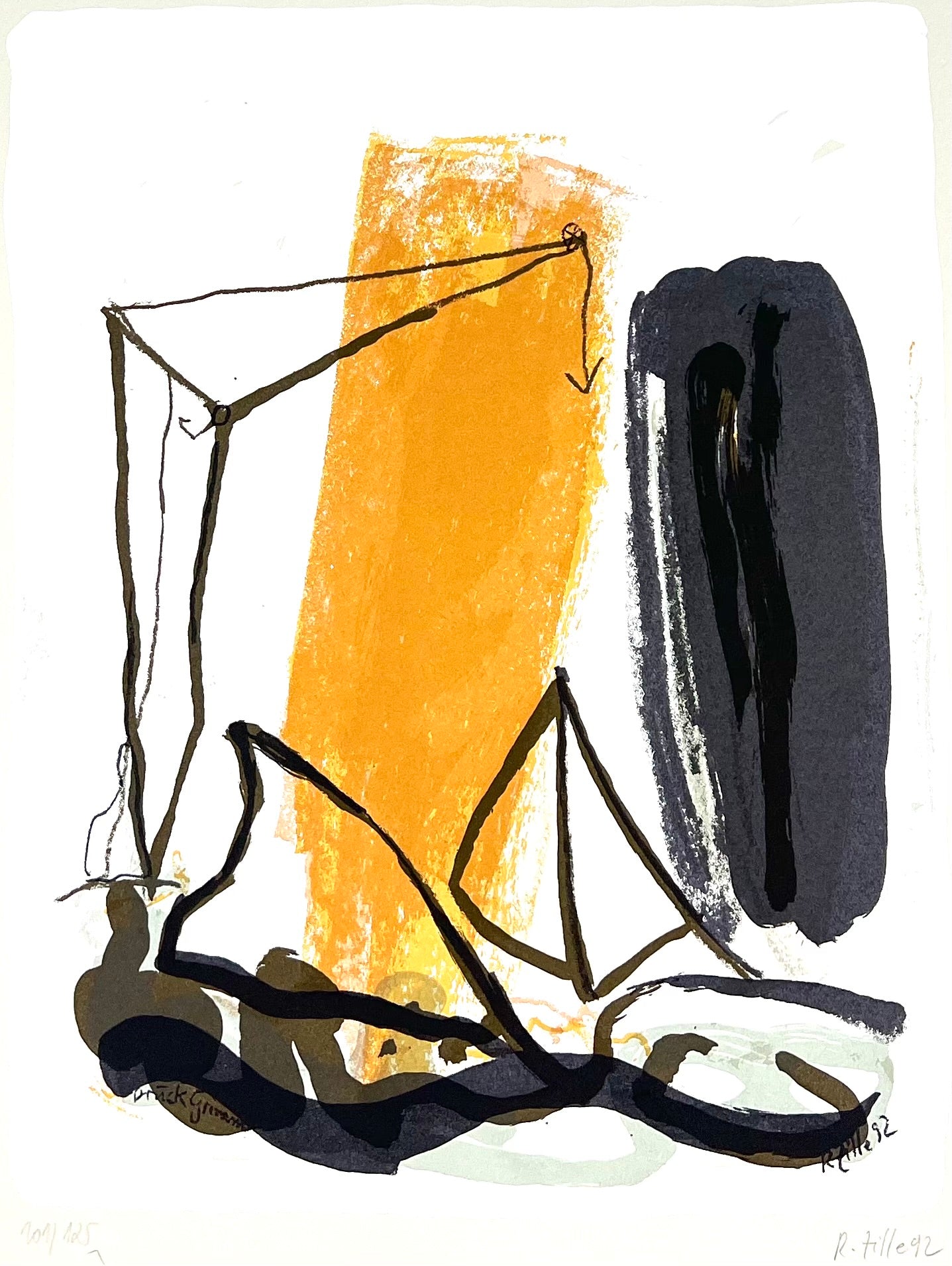 Zille, Rainer, Kran, 40 X 32cm, 101/125, Siebdruck, 1992