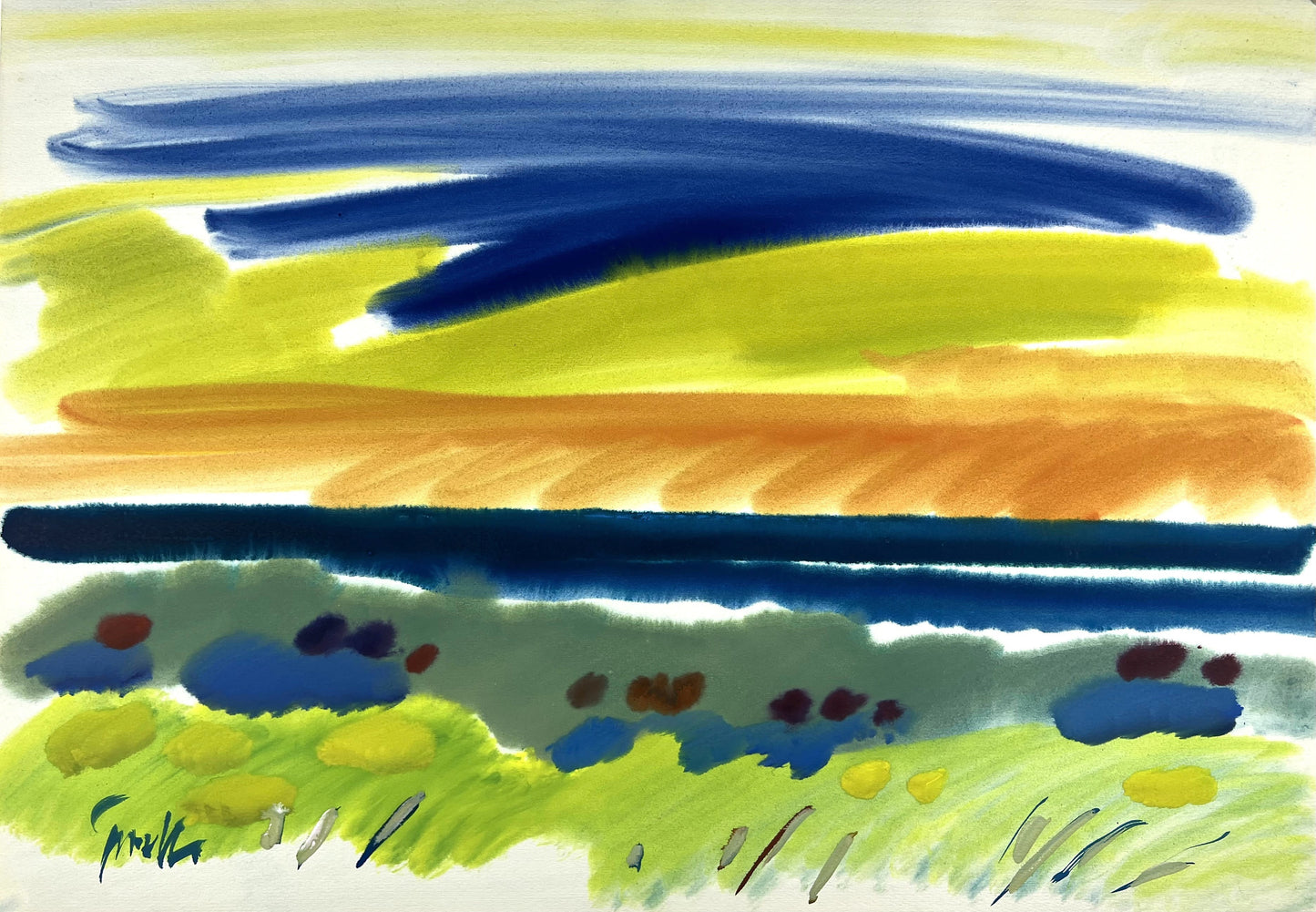 Sprotte, Siegward, Beginnender Tag, 51 x 73cm, Gouache/Bütten