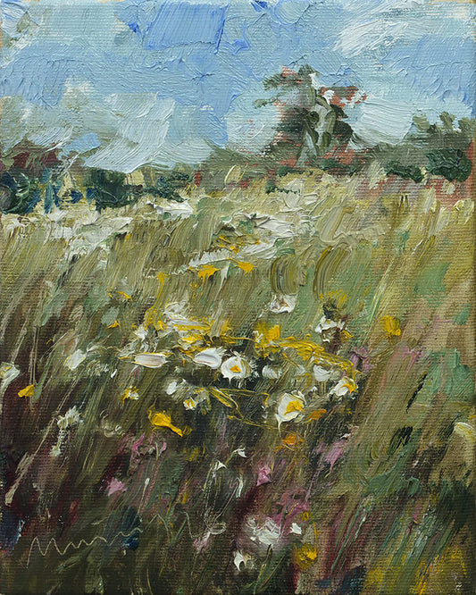 Meinel, Mathias, Am Elbdeich I, 24 x 18cm, Öl auf Leinw., 2026