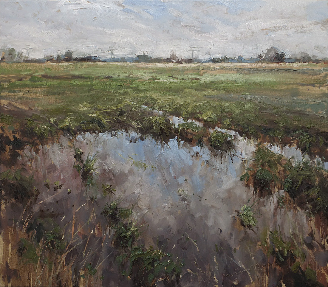 Meinel, Mathias, Auf Eiderstedt I, 70 x 80cm, Öl auf Leinw., 2025