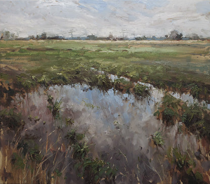 Meinel, Mathias, Auf Eiderstedt I, 70 x 80cm, Öl auf Leinw., 2025