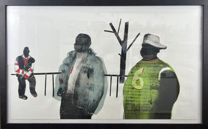 Tchepets, Anja, 6 und 2, Radierung und Collage, 44 x 74,5cm, Mischtechnik