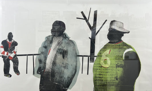 Tchepets, Anja, 6 und 2, Radierung und Collage, 44 x 74,5cm, Mischtechnik